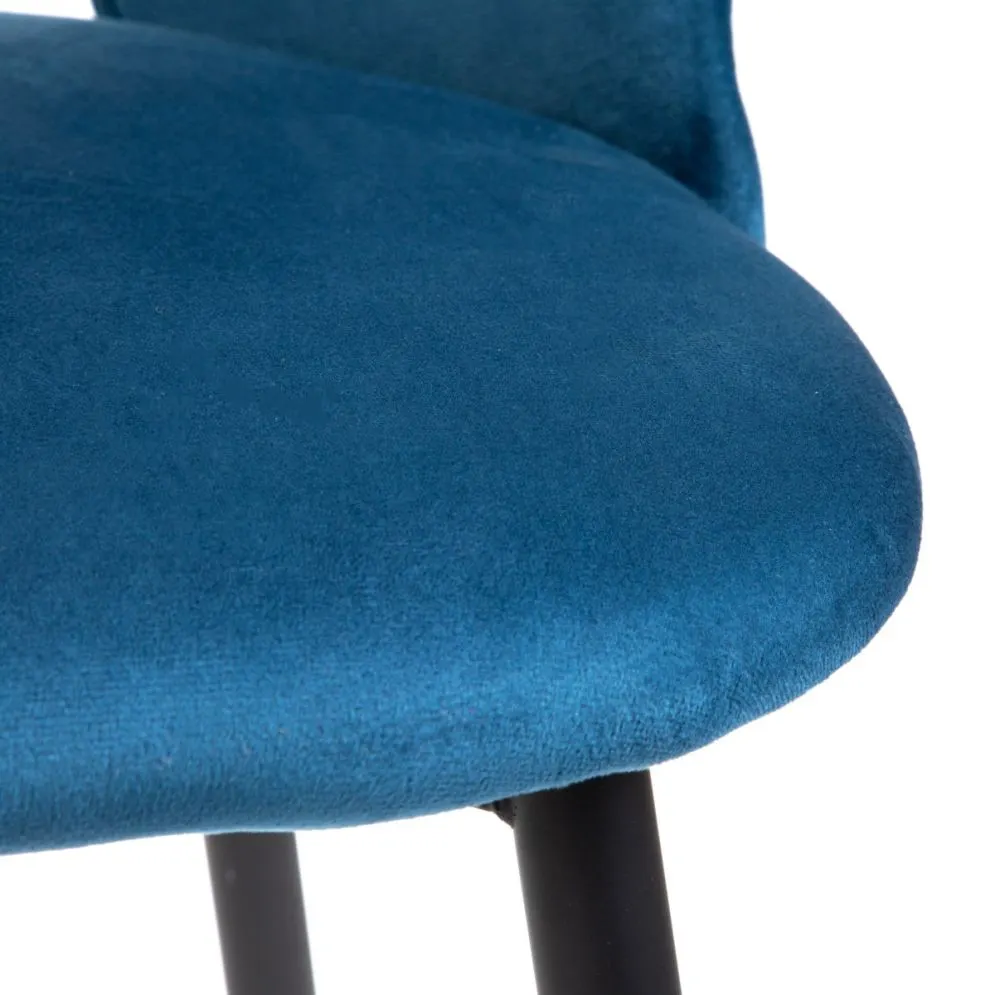 Krzesło TERCIO granatowe w welurowej tapicerce |MIRAT styl LOFT