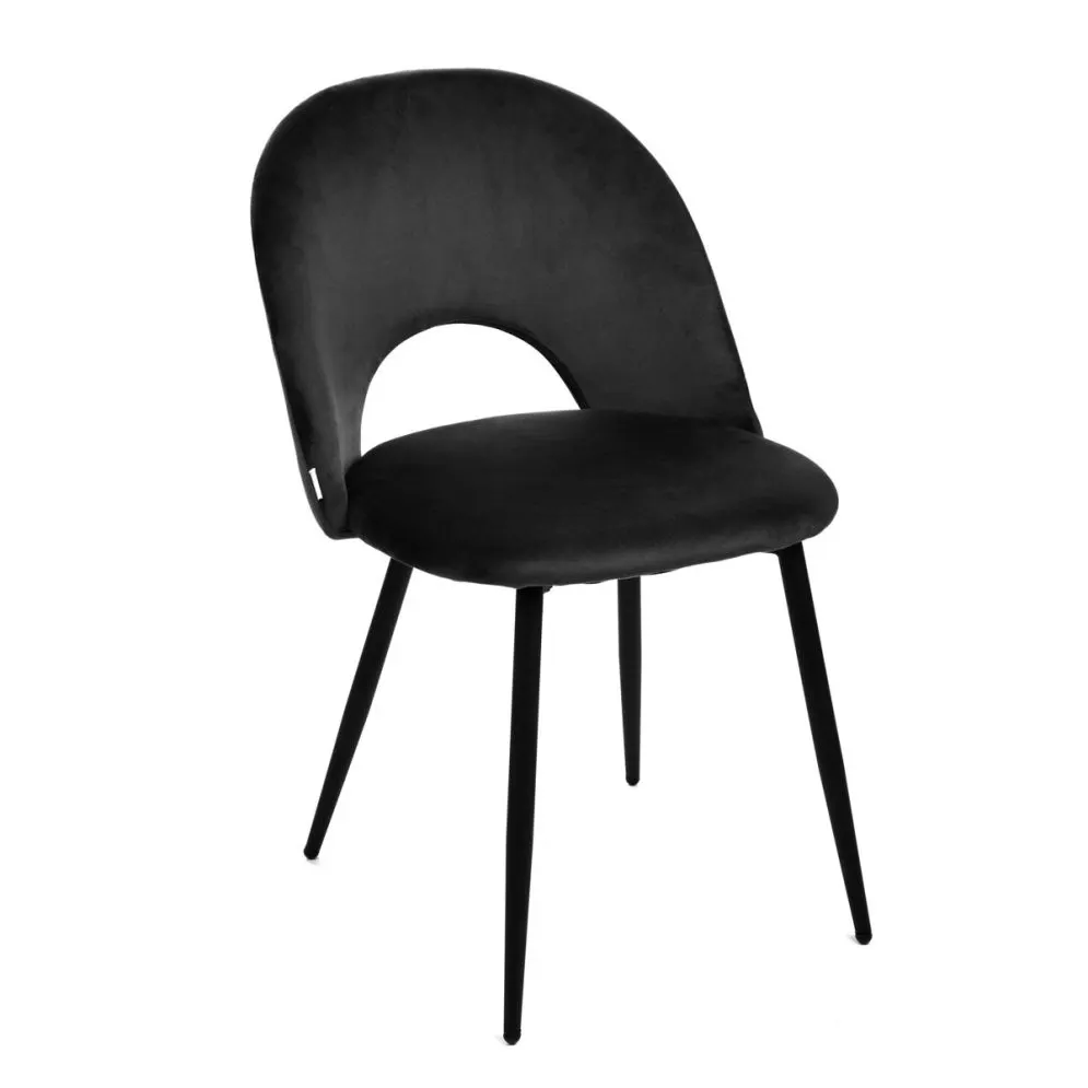 Krzesło czarne TERCIO z czarnymi nogami |MIRAT styl LOFT