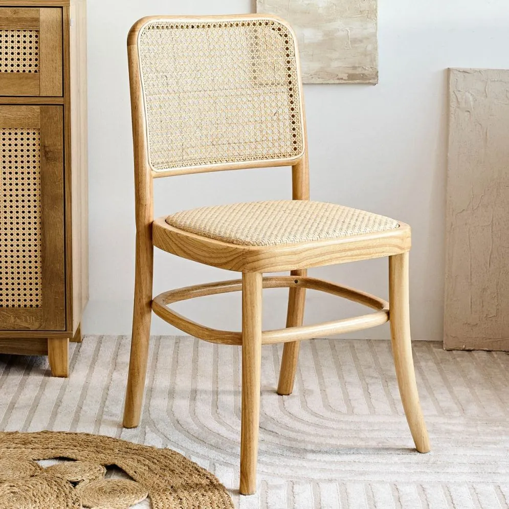 Krzesło rattanowe LEGNO w naturalnym kolorze |MIRAT styl VINTAGE