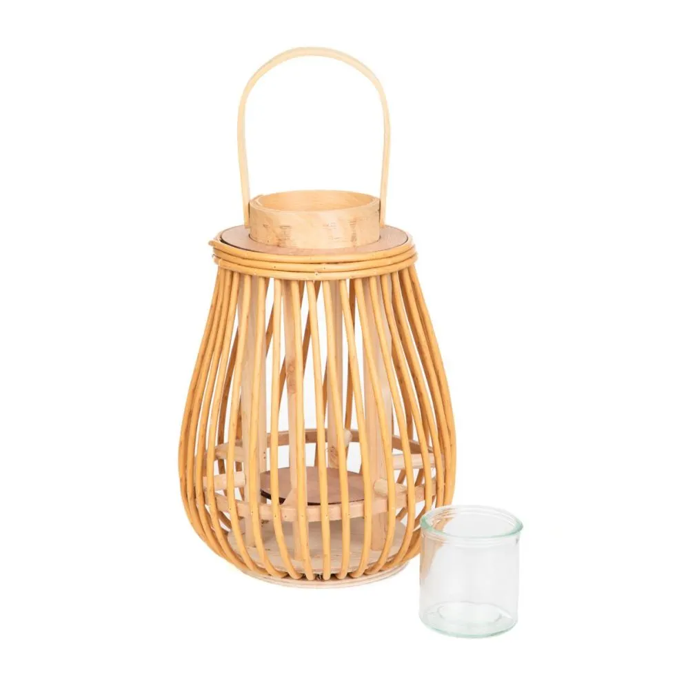 Lampion GARNITTO pleciony naturalny 10,5x30 cm | MIRAT