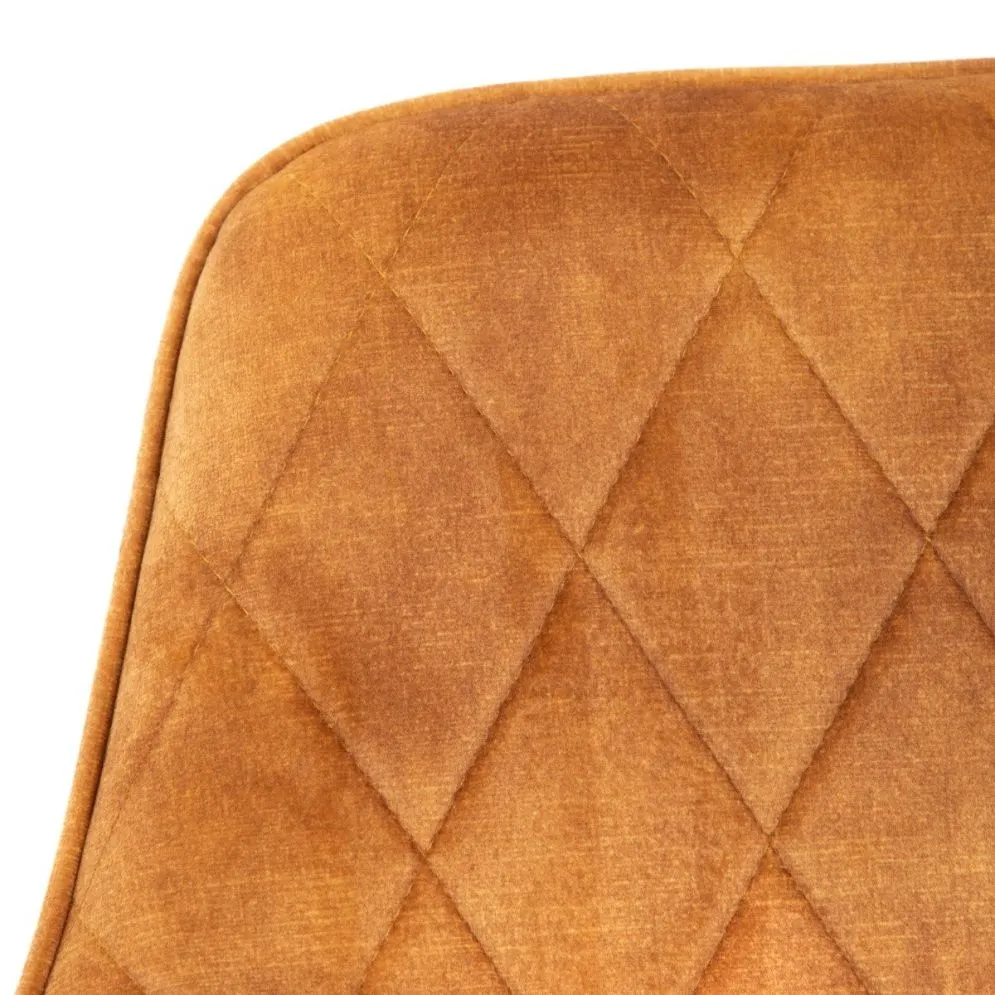 Krzesło tapicerowane SATORI musztardowe z przeszyciami | MIRAT styl LOFT