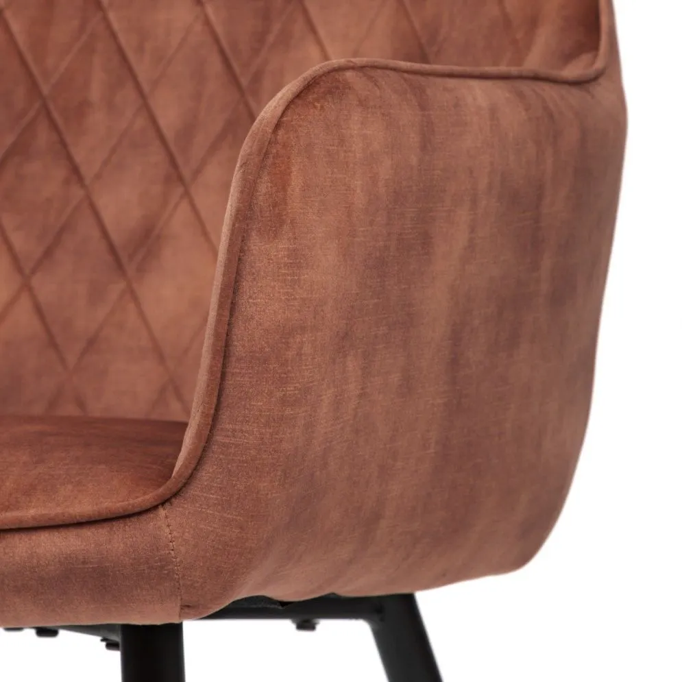 Krzesło tapicerowane SATORI ceglaste z podłokietnikami | MIRAT styl LOFT