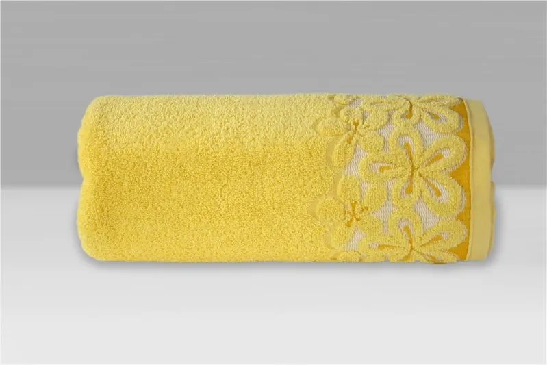 Ręcznik kąpielowy Greno Bella 70x140 żółty MIRAT.