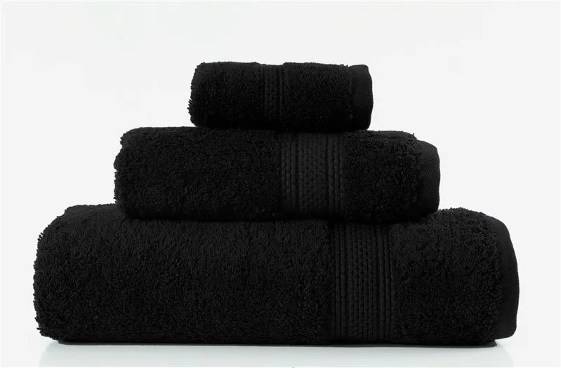 Ręcznik kąpielowy z bawełny egipskiej Greno 70x140 czarny MIRAT.