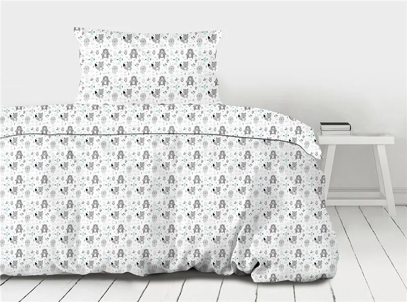 Pościel bawełniana Premium Bielbaw 140x200 Animals dziecięca | MIRAT.