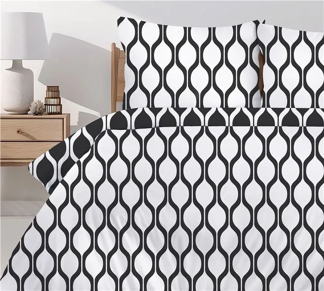 Pościel bawełniana Premium Bielbaw 140x200 Imo czarna młodzieżowa MIRAT.
