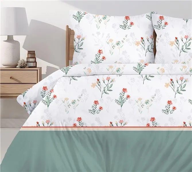 Polska pościel Bawełniana Greno Premium Saggio 160x200 Zielona MIRAT.