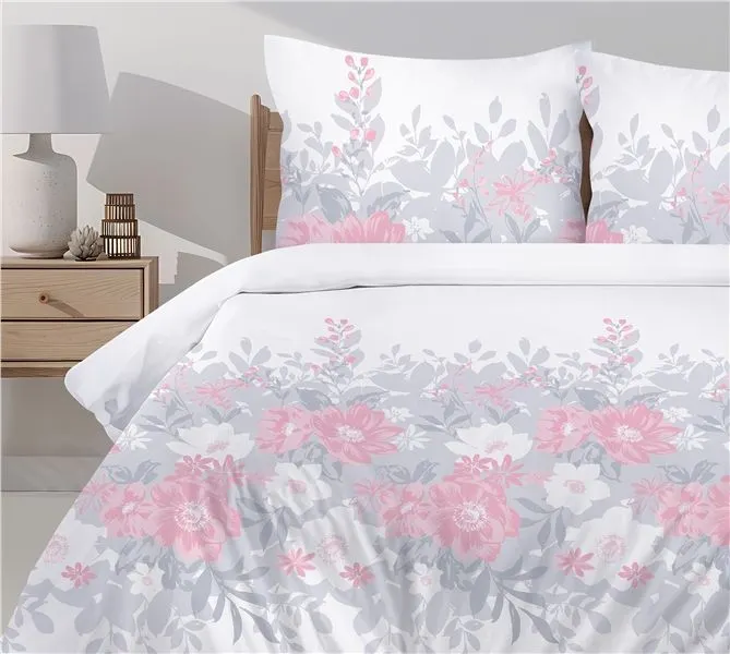 Pościel bawełniana Greno Premium New Joy 160x200 cm szara połysk MIRAT.