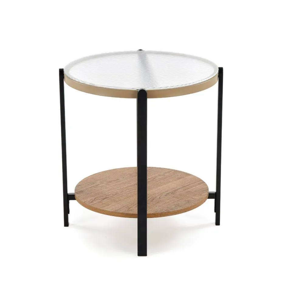Stolik kawowy KAMALA S 53cm dąb naturalny/czarny loftowy I sklep meblowy MIRAT. styl LOFT