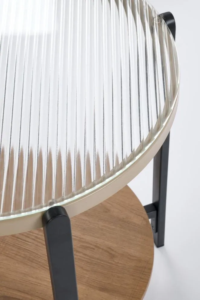 Stolik kawowy KAMALA S 53cm dąb naturalny/czarny loftowy I sklep meblowy MIRAT. styl LOFT