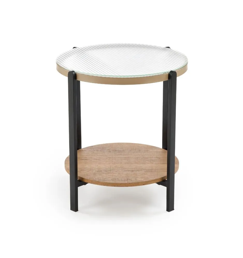 Stolik kawowy KAMALA S 53cm dąb naturalny/czarny loftowy I sklep meblowy MIRAT. styl LOFT
