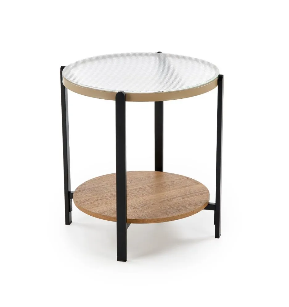 Stolik kawowy KAMALA S 53cm dąb naturalny/czarny loftowy I sklep meblowy MIRAT. styl LOFT