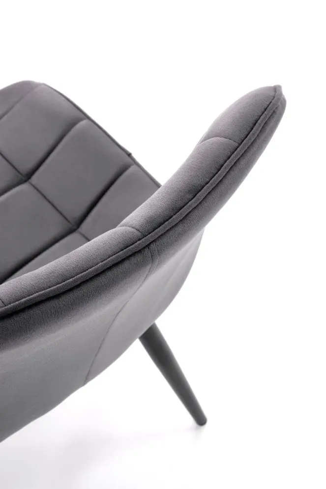 Krzesło tapicerowane K580 VELVET szare na metalowych nogach I sklep meblowy MIRAT. styl LOFT