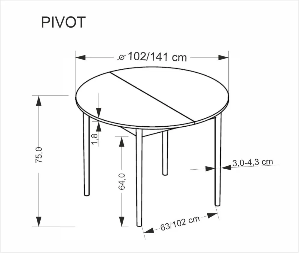 Kuchenny stół rozkładany PIVOT 102(142)x102 kaszmirowy/dąb naturalny I sklep meblowy MIRAT. styl SKANDYNAWSKI