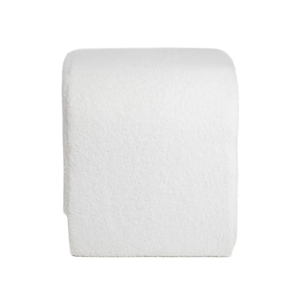Pufa HUGILL w tkaninie TEDDY 40x40x40 cm ecru | MIRAT