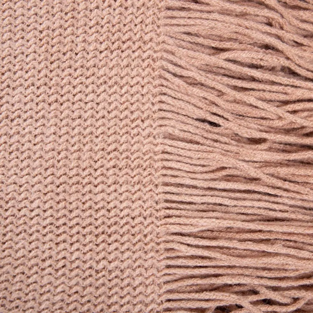 Koc Finns beżowy z frędzlami 130x170 cm | MIRAT