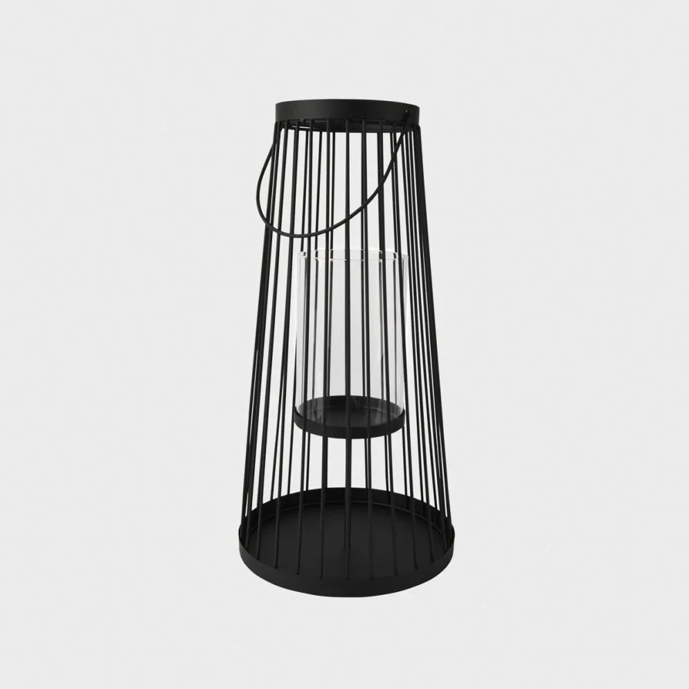 Lampion VERANO metalowa czarna 20x40 cm 735738 | MIRAT