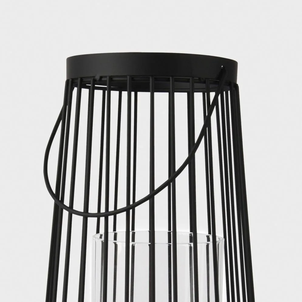 Lampion VERANO metalowa czarna 20x40 cm 735738 | MIRAT