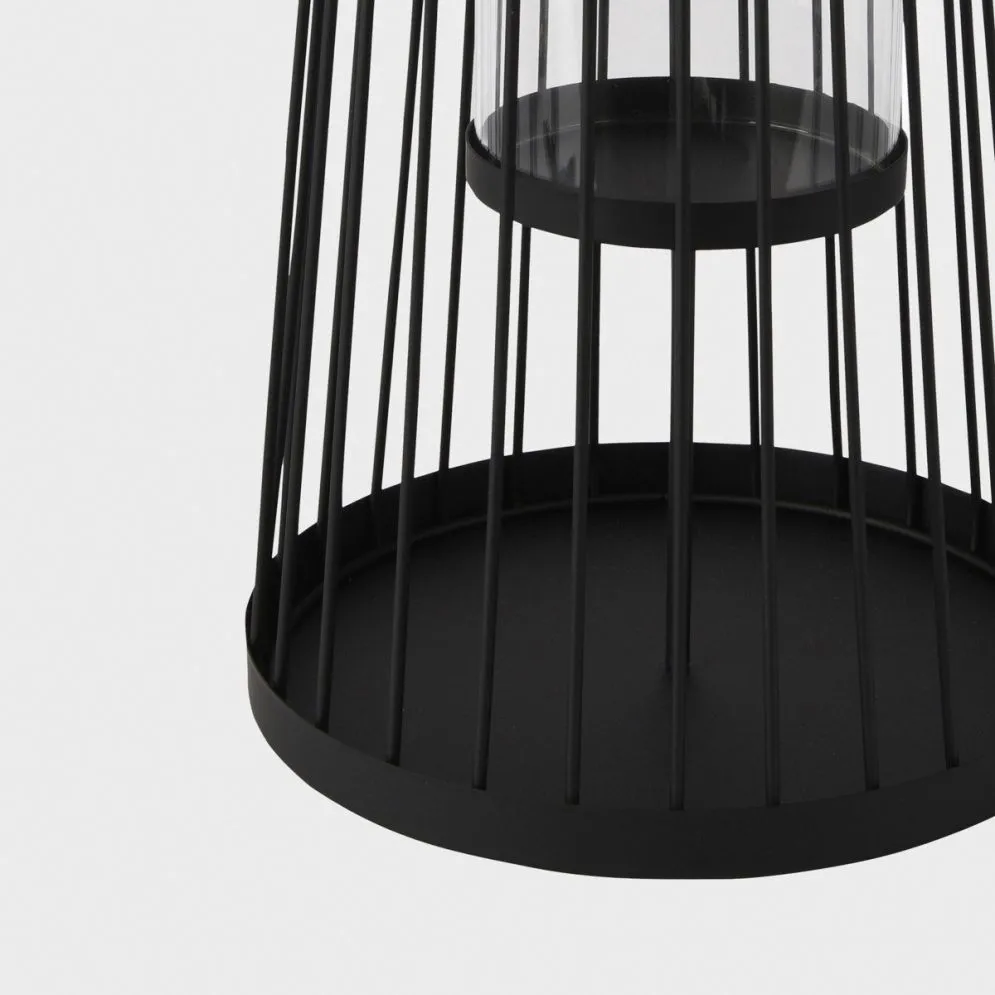Lampion VERANO metalowa czarna 20x40 cm 735738 | MIRAT