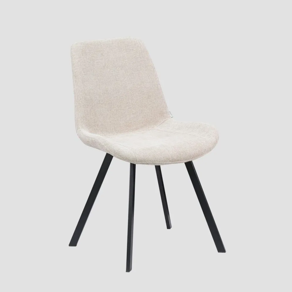 Krzesło SILLA na czarnym stelażu i z beżową tapicerką | MIRAT styl LOFT