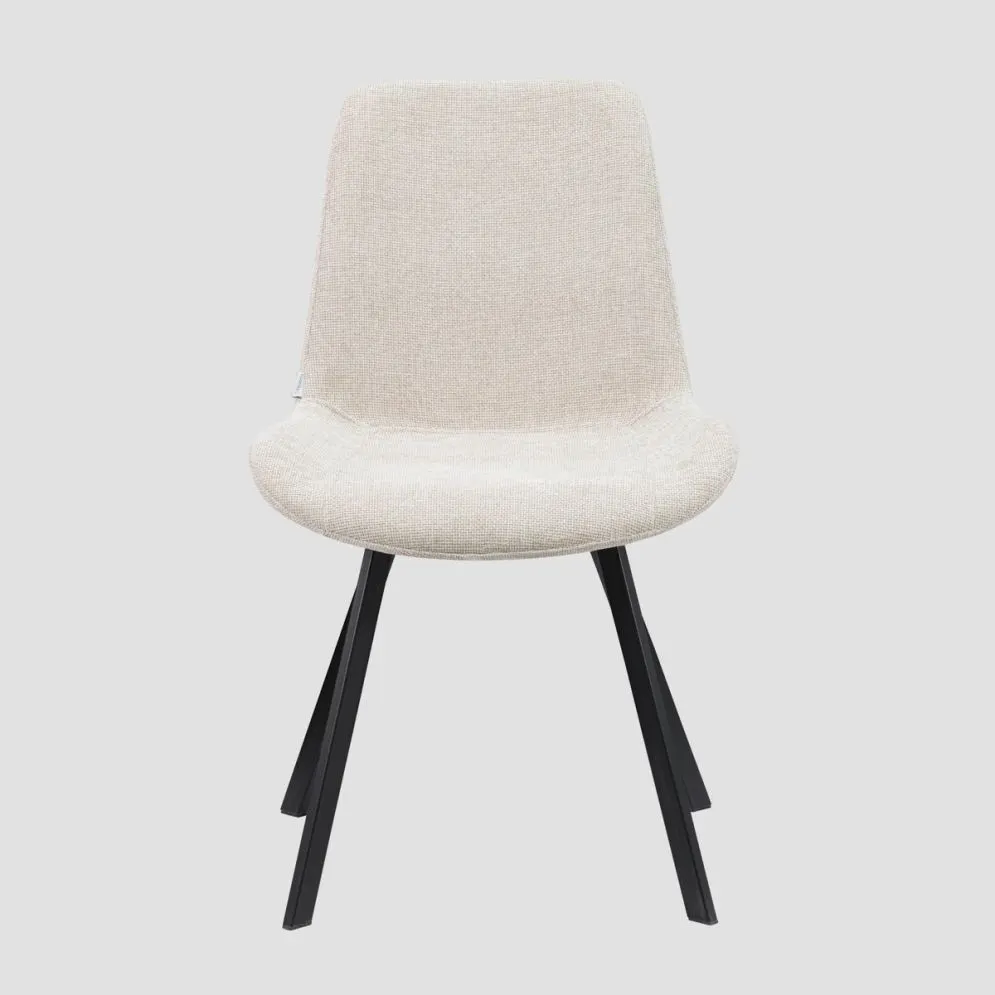 Krzesło SILLA na czarnym stelażu i z beżową tapicerką | MIRAT styl LOFT