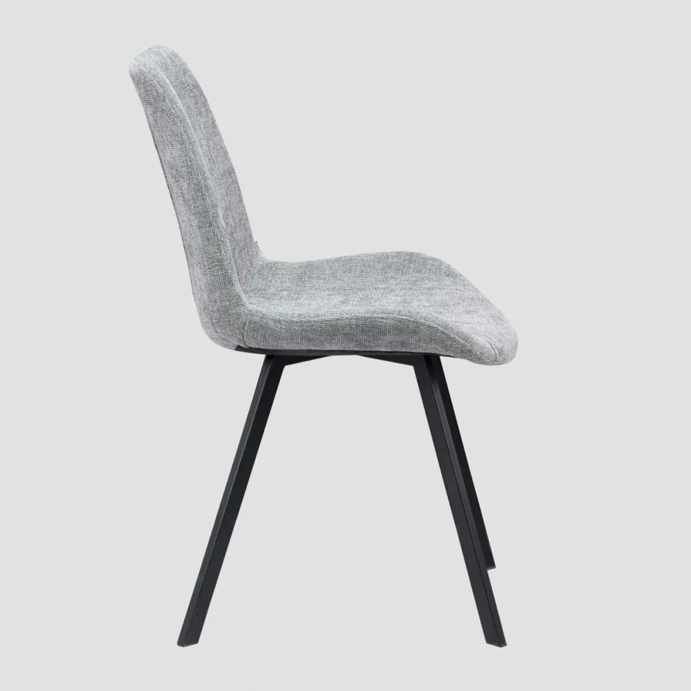 Krzesło tapicerowane SILLA z czarnymi nogami | MIRAT styl LOFT