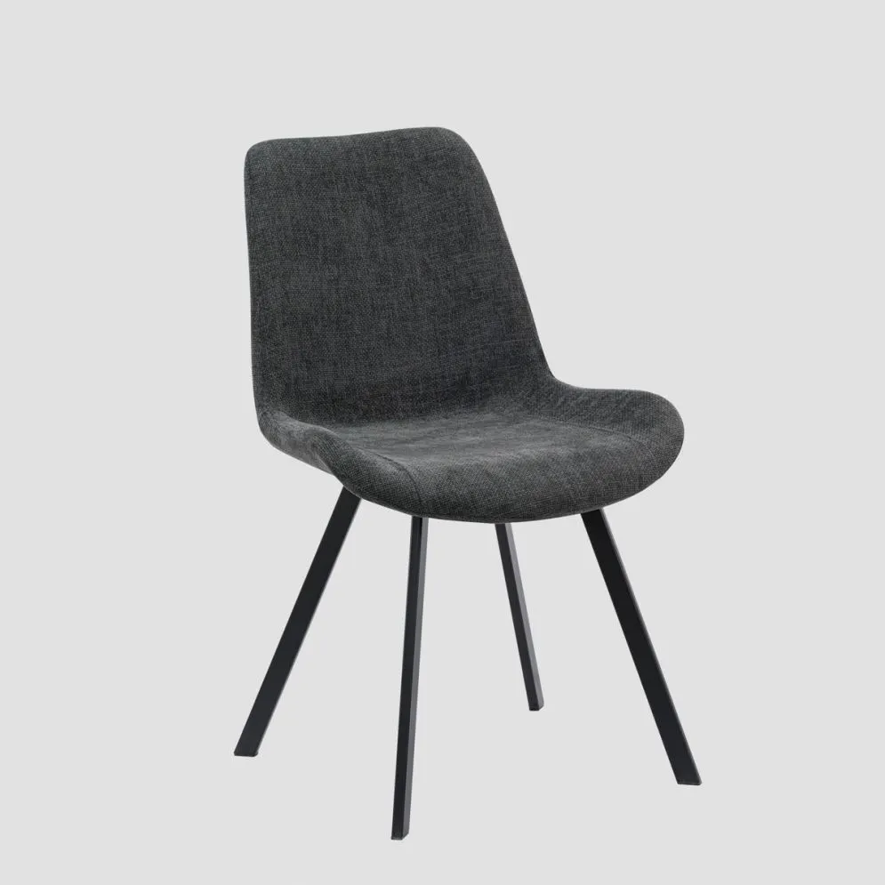 Krzesło ciemnoszare SILLA na czarnym stelażu | MIRAT styl LOFT