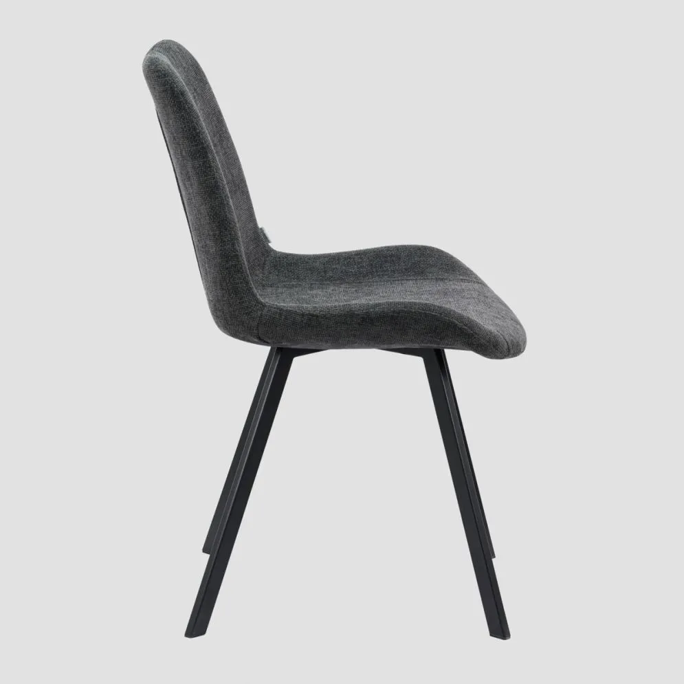 Krzesło ciemnoszare SILLA na czarnym stelażu | MIRAT styl LOFT