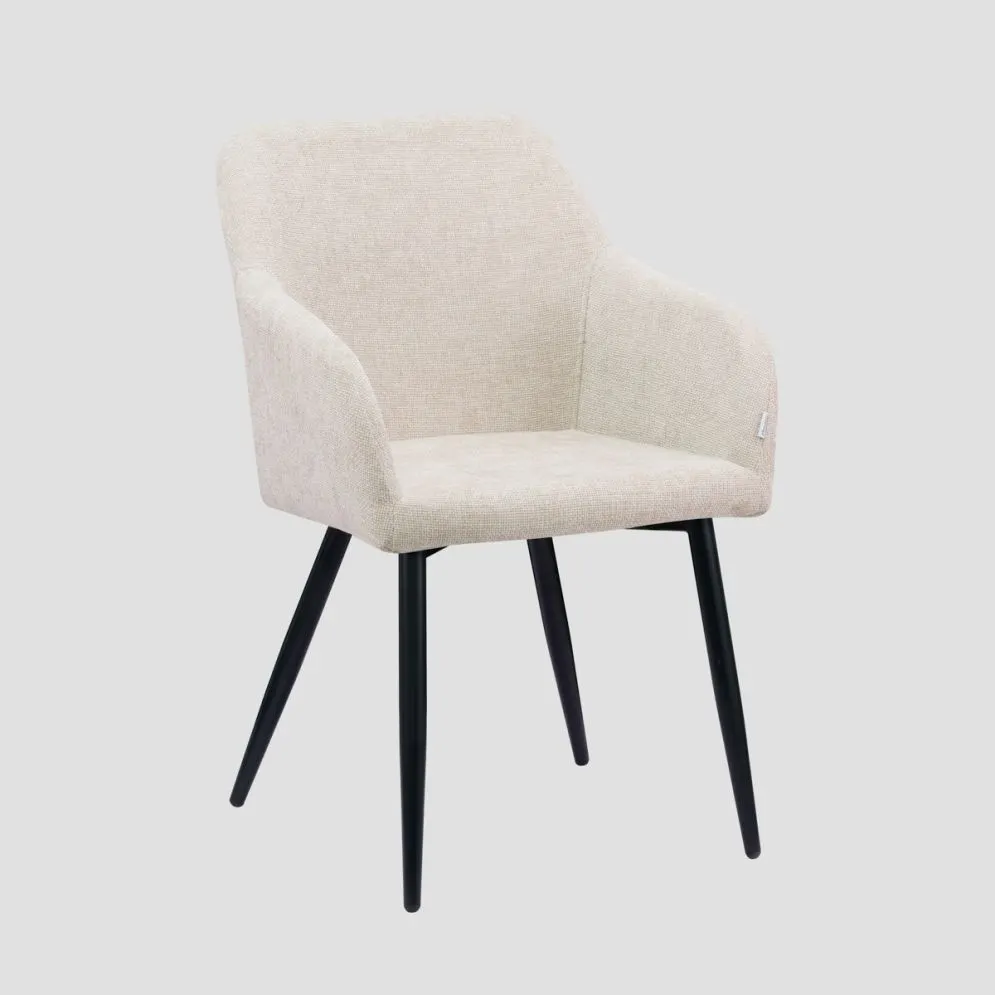 Krzesło tapicerowane SABOR beżowe z podłokietnikami | MIRAT styl LOFT
