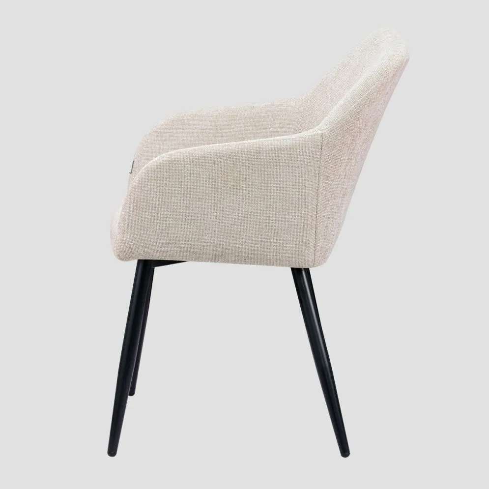Krzesło tapicerowane SABOR beżowe z podłokietnikami | MIRAT styl LOFT