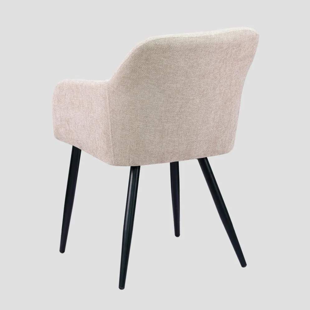 Krzesło tapicerowane SABOR beżowe z podłokietnikami | MIRAT styl LOFT
