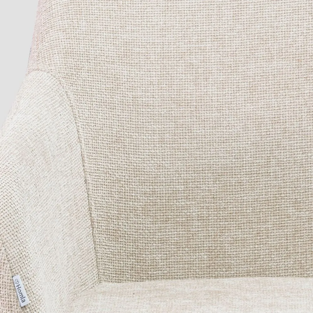 Krzesło tapicerowane SABOR beżowe z podłokietnikami | MIRAT styl LOFT
