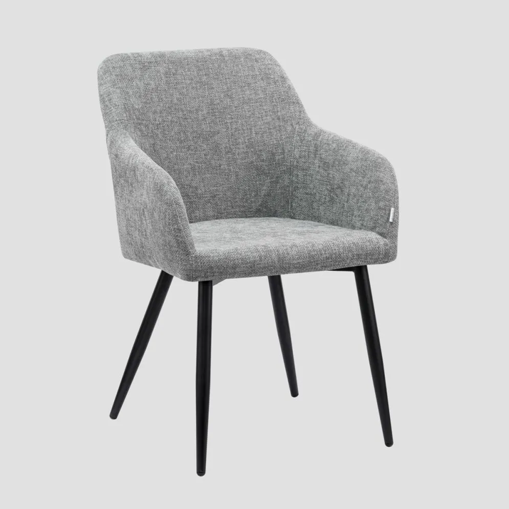 Krzesło tapicerowane SABOR szare z podłokietnikami | MIRAT styl LOFT