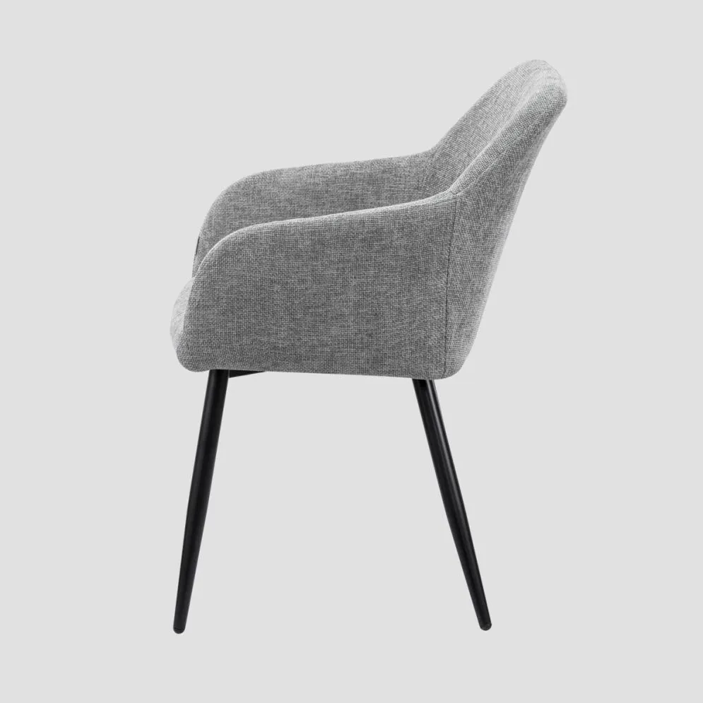 Krzesło tapicerowane SABOR szare z podłokietnikami | MIRAT styl LOFT