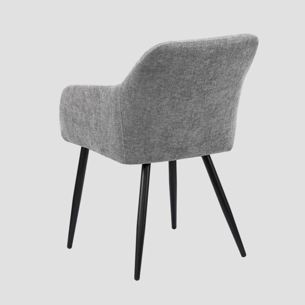 Krzesło tapicerowane SABOR szare z podłokietnikami | MIRAT styl LOFT