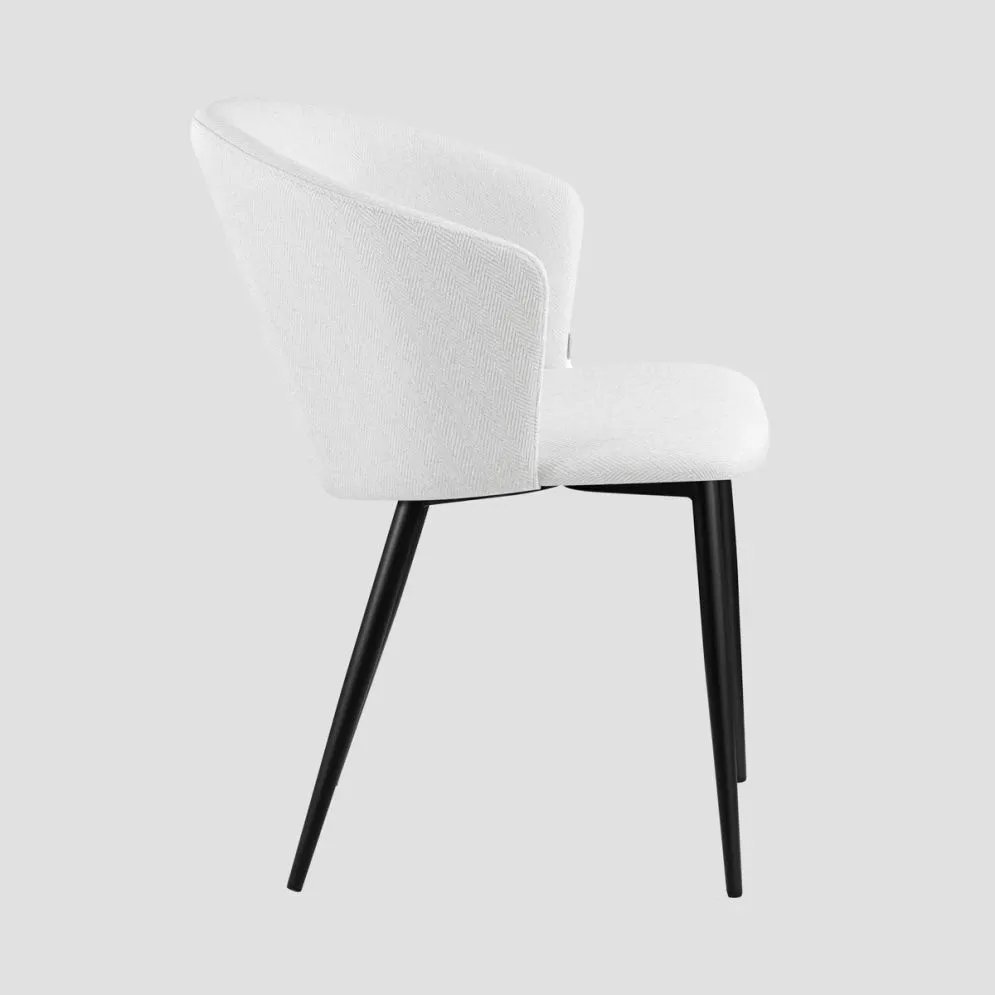 Krzesło kremowe LUJO w tapicerkę typu jodełka |MIRAT styl LOFT
