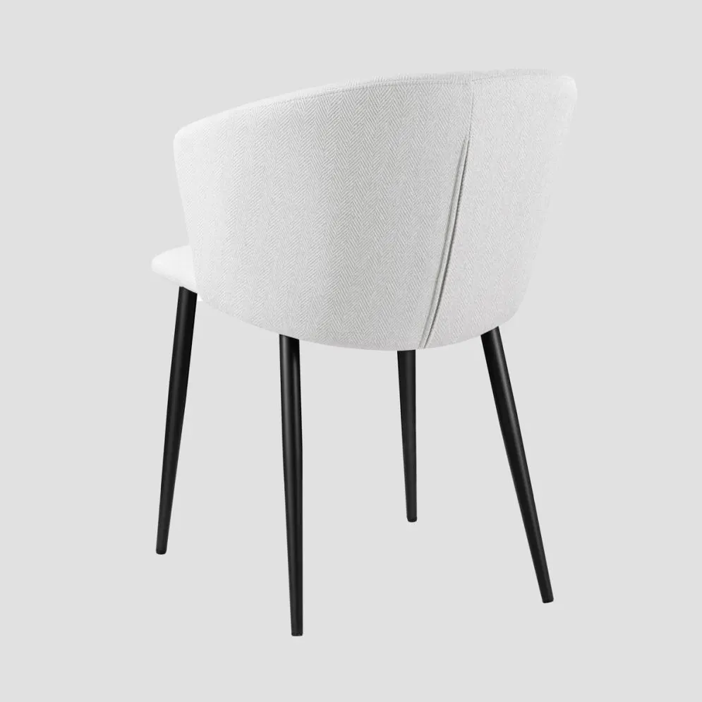 Krzesło kremowe LUJO w tapicerkę typu jodełka |MIRAT styl LOFT