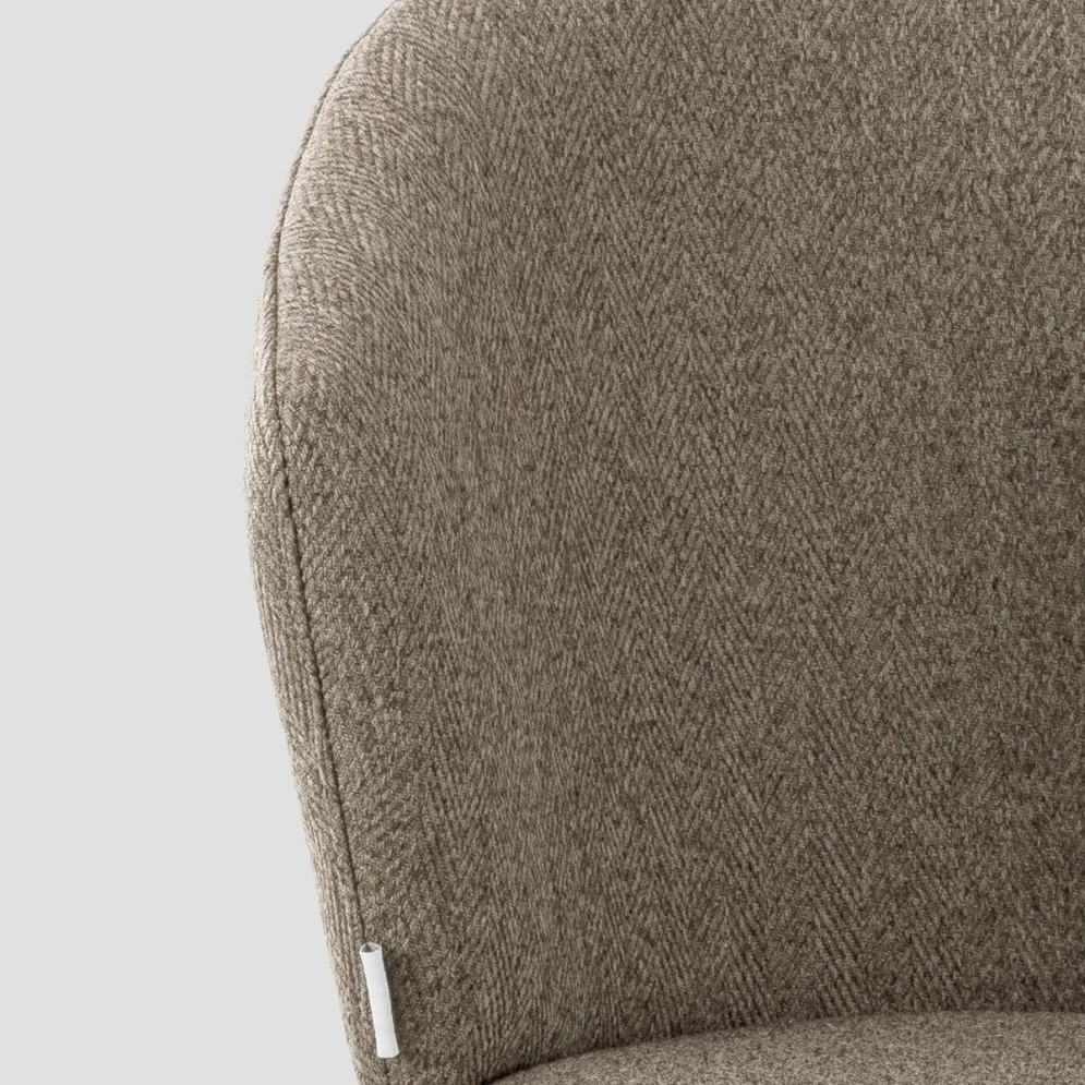 Krzesło LUJO w tapicerkę brązowo-beżową z czarnymi nogami|MIRAT styl LOFT