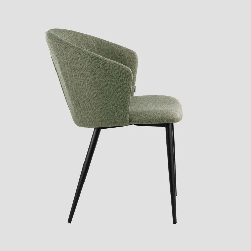 Krzesło tapicerowane LUJO oliwkowe z czarnymi nogami|MIRAT styl LOFT
