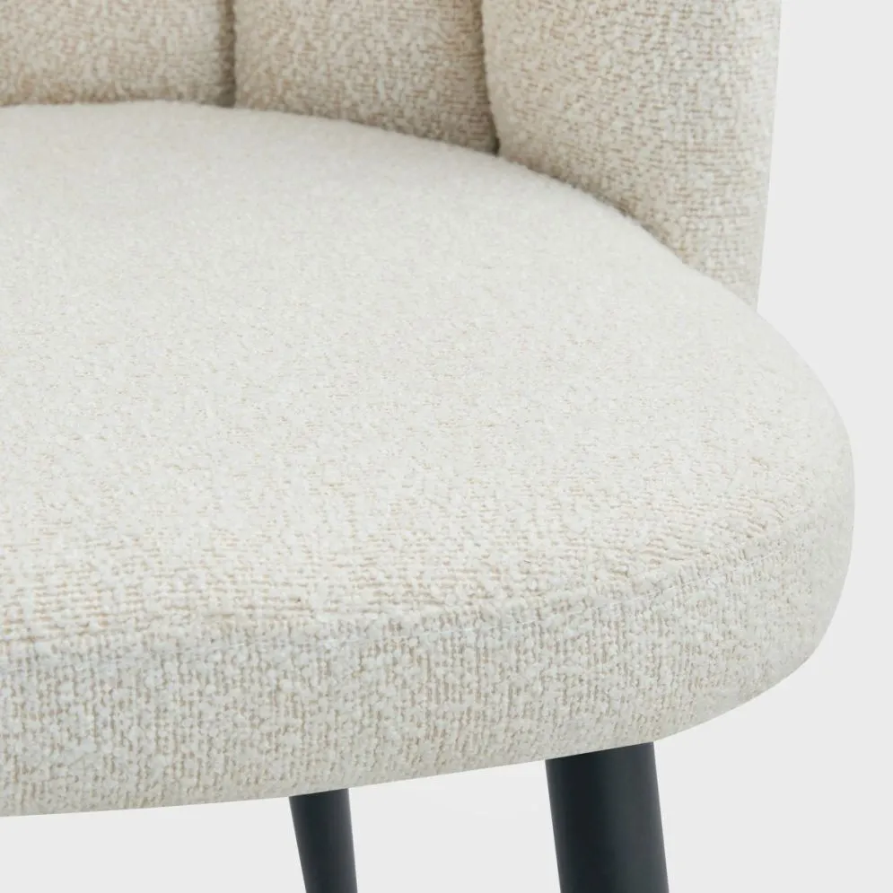 Krzesło w tkaninie boucle' LUXE kremowe|MIRAT styl GLAMOUR, LOFT