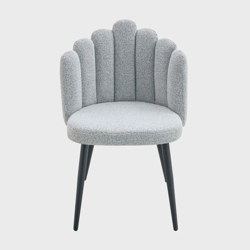 Krzesło tapicerowane LUXE tkanina boucle' szare |MIRAT styl LOFT