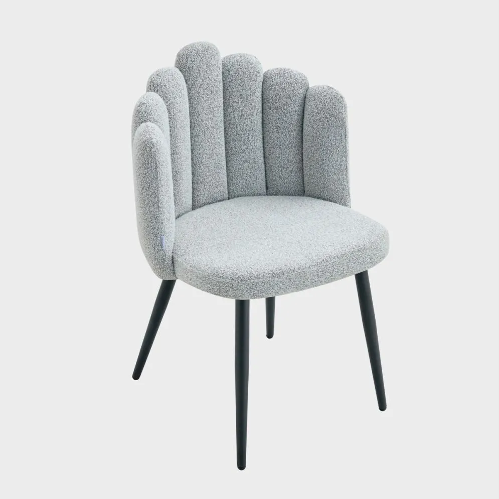 Krzesło tapicerowane LUXE tkanina boucle' szare |MIRAT styl LOFT