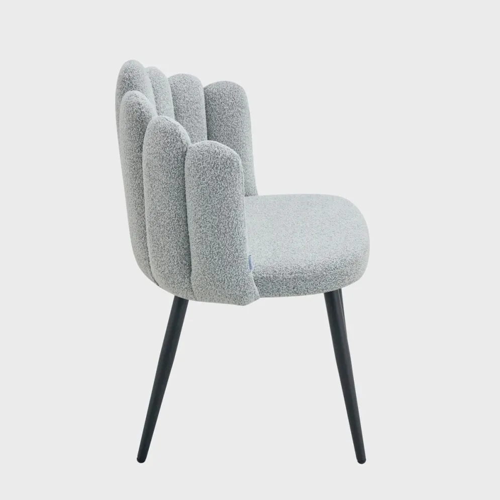 Krzesło tapicerowane LUXE tkanina boucle' szare |MIRAT styl LOFT