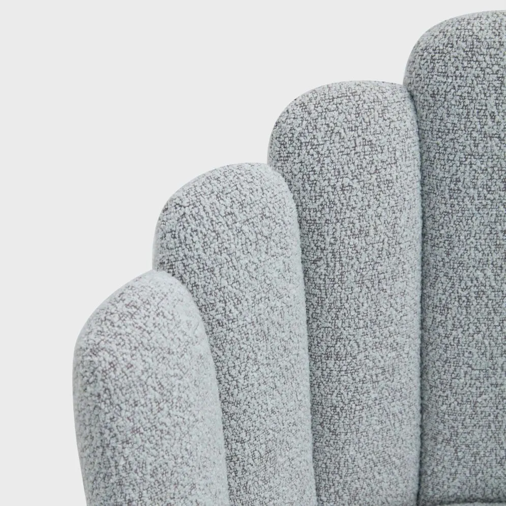 Krzesło tapicerowane LUXE tkanina boucle' szare |MIRAT styl LOFT