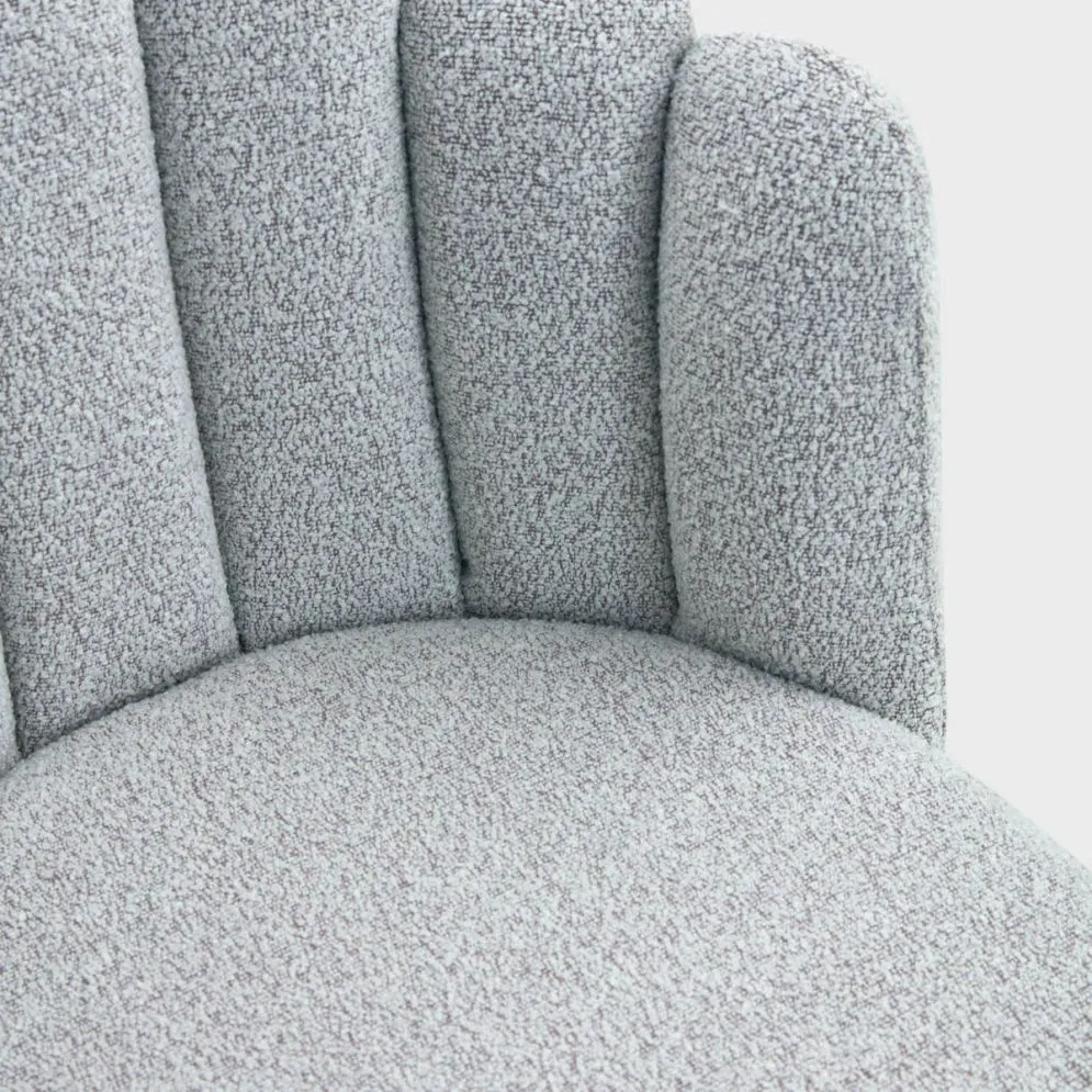 Krzesło tapicerowane LUXE tkanina boucle' szare |MIRAT styl LOFT