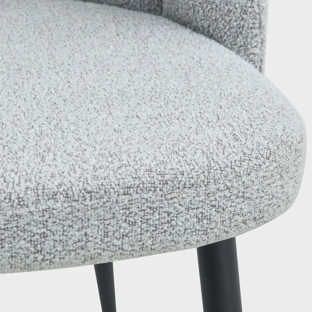 Krzesło tapicerowane LUXE tkanina boucle' szare |MIRAT styl LOFT