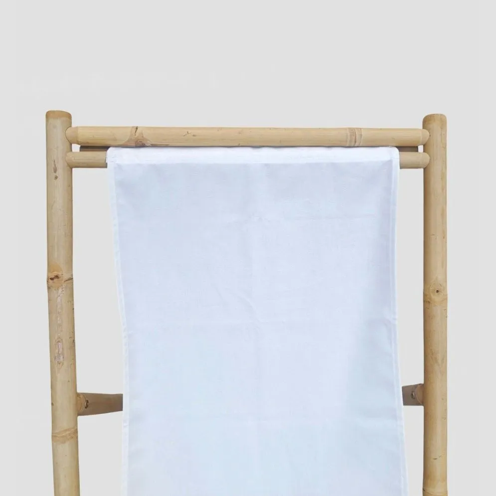 Leżak bambusowy MARE z podłokietnikami 139x60x11cm biały |MIRAT