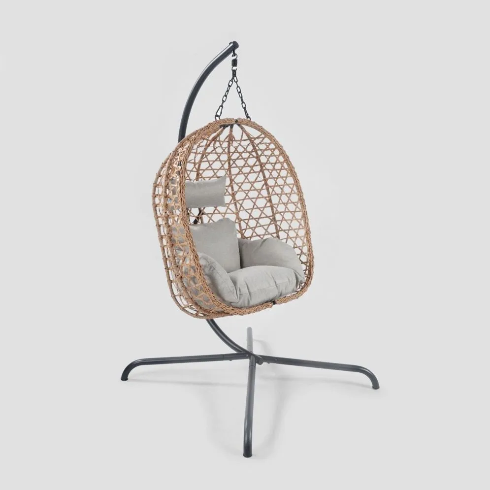 Huśtawka NIDO na metalowym stelażu 104x106x184 cm typu kokon | MIRAT