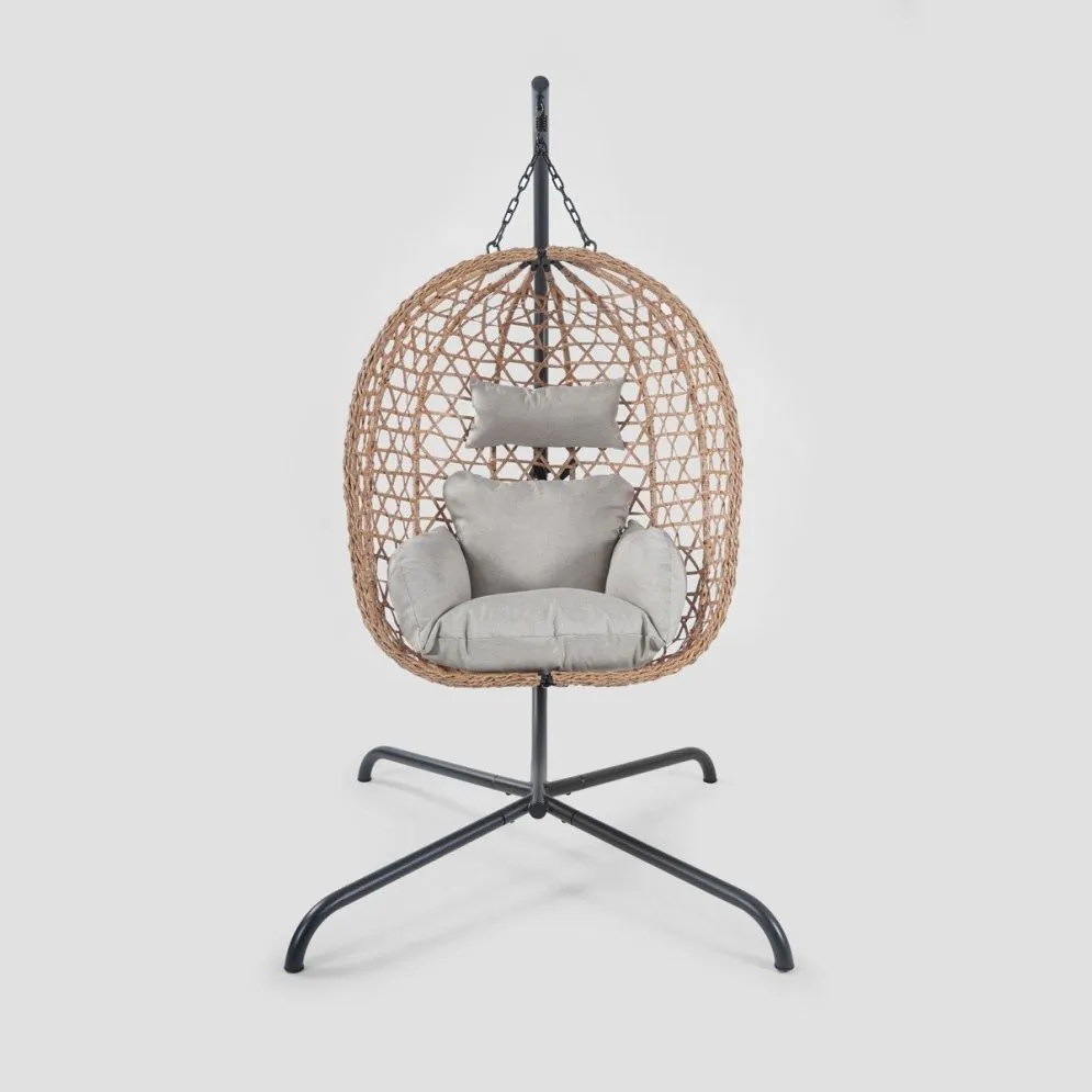 Huśtawka NIDO na metalowym stelażu 104x106x184 cm typu kokon | MIRAT