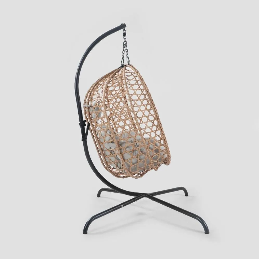 Huśtawka NIDO na metalowym stelażu 104x106x184 cm typu kokon | MIRAT
